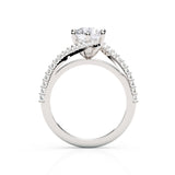 AMARA | Double Row Pavé Twist Round Brilliant Diamond Ring in White Gold