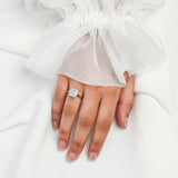 ARI | Scalloped Pavé Asscher Diamond Ring in Rose Gold