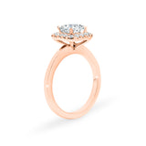 ARI | Scalloped Pavé Asscher Diamond Ring in Rose Gold