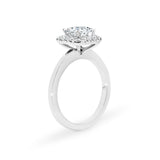 ARI | Scalloped Pavé Asscher Diamond Ring in White Gold