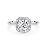 ABI | Sechs-Krappen-Solitärring mit rundem Brillantdiamant in 18 Karat Weißgold