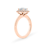 ARI | Scalloped Pavé Emerald Diamond Ring in Rose Gold