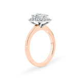 ARI | Scalloped Pavé Emerald Diamond Ring in Rose & White Gold