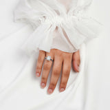 ARI | Scalloped Pavé Emerald Diamond Ring in Platinum