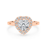 ARI | Scalloped Pavé Heart Diamond Ring in Rose Gold
