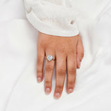 ARI | Scalloped Pavé Heart Diamond Ring in Rose Gold