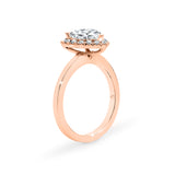 ARI | Scalloped Pavé Heart Diamond Ring in Rose Gold