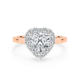 ARI | Scalloped Pavé Heart Diamond Ring in Rose & White Gold