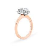 ARI | Scalloped Pavé Heart Diamond Ring in Rose & White Gold