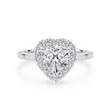 ARI | Scalloped Pavé Heart Diamond Ring in White Gold