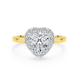 ARI | Scalloped Pavé Heart Diamond Ring in Yellow & White Gold