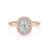 ARI | Scalloped Pavé Oval Diamond Ring in Rose Gold