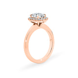 ARI | Scalloped Pavé Oval Diamond Ring in Rose Gold