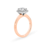 ARI | Scalloped Pavé Oval Diamond Ring in Rose & White Gold