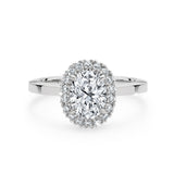 ARI | Scalloped Pavé Oval Diamond Ring in White Gold