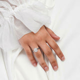 ARI | Scalloped Pavé Oval Diamond Ring in White Gold