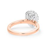 ARI | Scalloped Pavé Pear Shape Diamond Ring in Rose & White Gold