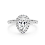 ARI | Scalloped Pavé Pear Shape Diamond Ring in Platinum