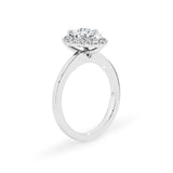 ARI | Scalloped Pavé Pear Shape Diamond Ring in Platinum