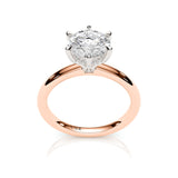 ARIA | Hidden Halo Round Brilliant Diamond Ring in Rose & White Gold