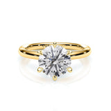 ARIA | Hidden Halo Round Brilliant Diamond Ring in Yellow Gold