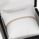 ARIEL | Round Brilliant Diamond 4 Prong Classic Tennis Bracelet in Rose Gold (3.00ct - 29.00ct)
