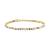 ARIEL | Klassisches Tennisarmband mit rundem Brillantdiamanten und vier Krappen aus 18 Karat Gelbgold (3,00 Karat – 29,00 Karat)
