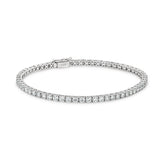 ARIEL | Klassisches Tennisarmband mit rundem Brillantdiamanten und vier Krappen aus 18 Karat Weißgold (3,00 Karat – 29,00 Karat)