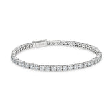 ARIEL | Klassisches Tennisarmband mit rundem Brillantdiamanten und vier Krappen aus 18 Karat Weißgold (3,00 Karat – 29,00 Karat)