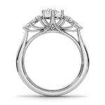 ARWEN seven stone marquise and round diamond ring in white gold, full profile view