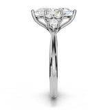 ARWEN seven stone marquise and round diamond ring in white gold, profile view