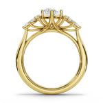 ARWEN seven stone marquise and round diamond ring in yellow gold, full profile view