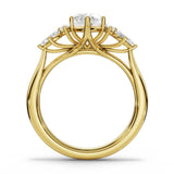 ARWEN seven stone marquise and round diamond ring in yellow gold, full profile view