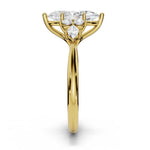 ARWEN seven stone marquise and round diamond ring in yellow gold, profile view