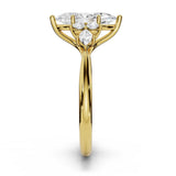 ARWEN seven stone marquise and round diamond ring in yellow gold, profile view