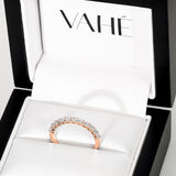 AURORA | Double Base Shared Prong Round Diamond Ring in Rose Gold (0.28ct - 0.44ct tw.)