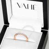AURORA | Double Base Shared Prong Round Diamond Ring in Rose Gold (0.28ct - 0.44ct tw.)