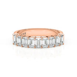 AURORA | 9 Stone Shared Prong Emerald Diamond Ring in Rose Gold (1.60ct tw.)