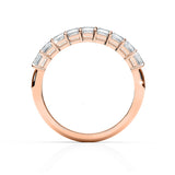 AURORA | 9 Stone Shared Prong Emerald Diamond Ring in Rose Gold (1.60ct tw.)