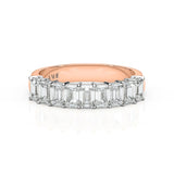 AURORA | 9 Stone Shared Prong Emerald Diamond Ring in Rose & White Gold (1.60ct tw.)