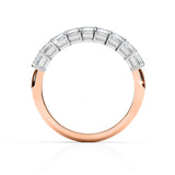 AURORA | 9 Stone Shared Prong Emerald Diamond Ring in Rose & White Gold (1.60ct tw.)