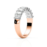AURORA | 9 Stone Shared Prong Emerald Diamond Ring in Rose & White Gold (1.60ct tw.)