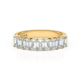 AURORA | 9 Stone Shared Prong Emerald Diamond Ring in Yellow Gold (1.60ct tw.)