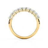 AURORA | 9 Stone Shared Prong Emerald Diamond Ring in Yellow Gold (1.60ct tw.)
