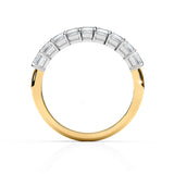 AURORA | 9 Stone Shared Prong Emerald Diamond Ring in Yellow & White Gold (1.60ct tw.)