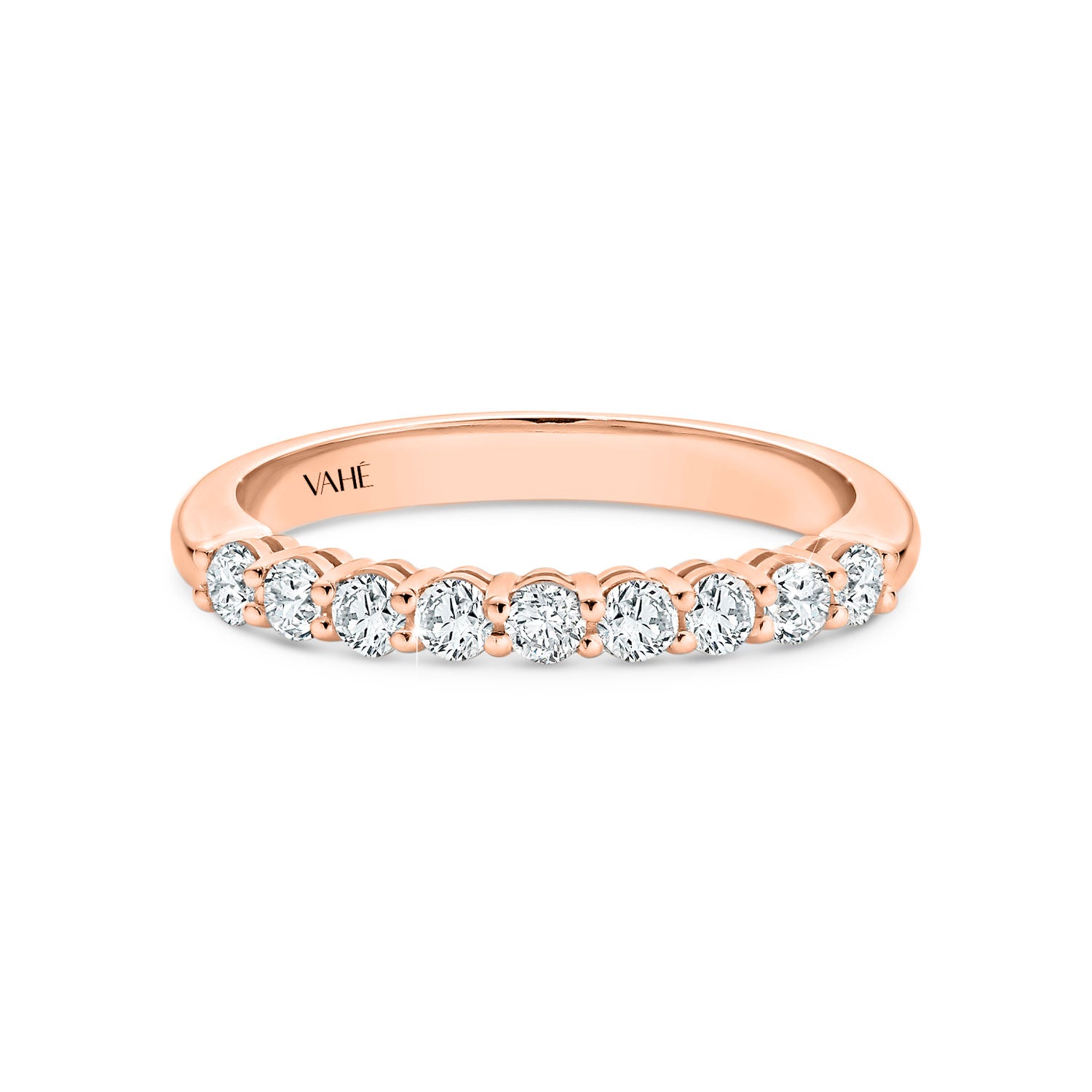 AURORA | Double Base Shared Prong Round Diamond Ring in Rose Gold (0.28ct - 0.44ct tw.)