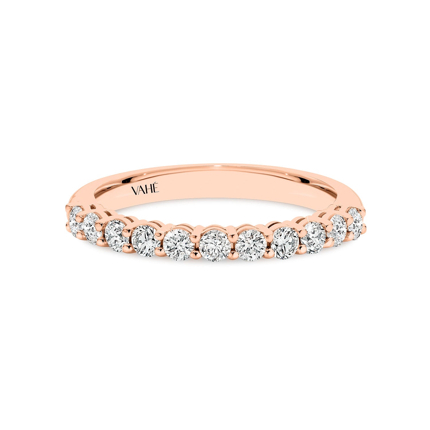 AURORA | Double Base Shared Prong Round Diamond Ring in Rose Gold (0.28ct - 0.44ct tw.)