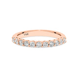 AURORA | Double Base Shared Prong Round Diamond Ring in Rose Gold (0.28ct - 0.44ct tw.)