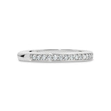 AVA | Bead & Bright-Cut Diamond Ring in White Gold (0.19ct tw.)
