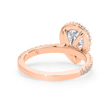 AVA | French Pavé Halo Pear Diamond Ring in Rose Gold